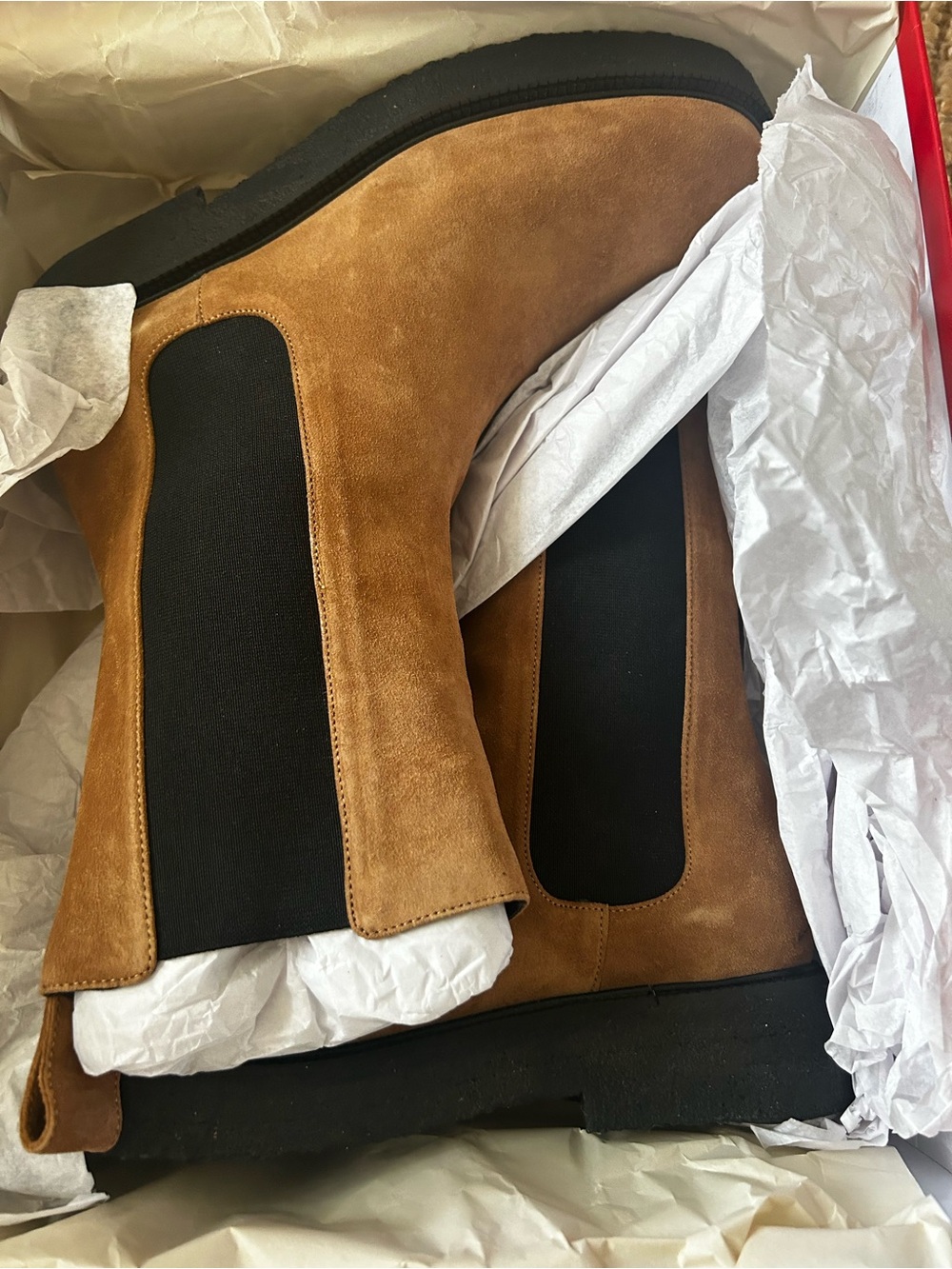STAUD • Palamino boots in tan/black - size 38/8